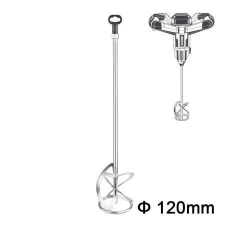 INGCO Αναδευτήρας Φ120x600mm M14 (MP1120)