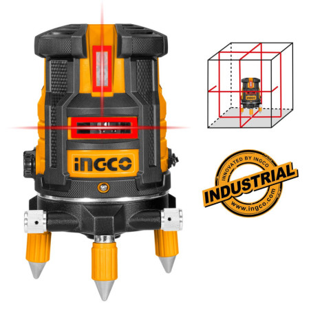 INGCO Αυτοαλφαδιαζόμενο Laser Σταυρού με 5 Κόκκινες Δέσμες (HLL306505)