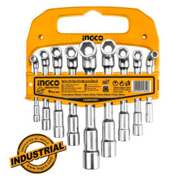 INGCO Γωνιακά Κλειδιά Καρυδάκια 7-19mm Σετ 9 τεμ. (LASWT0901)