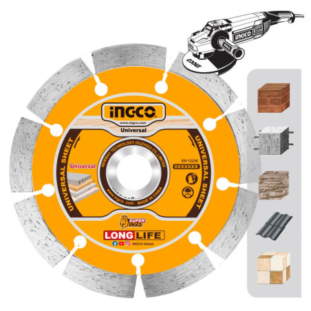 INGCO Διαμαντόδισκος Δομικών Γενικής Χρήσης 230mm (DMD012302)