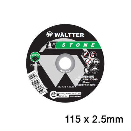WALLTER Δίσκος Κοπής Δομικών Υλικών 115x2.5mm (1152522)