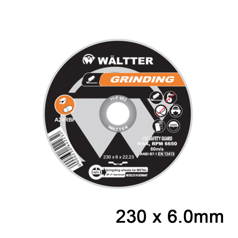 WALLTER Δίσκος Λείανσης Σιδήρου / INOX 230x6.0mm