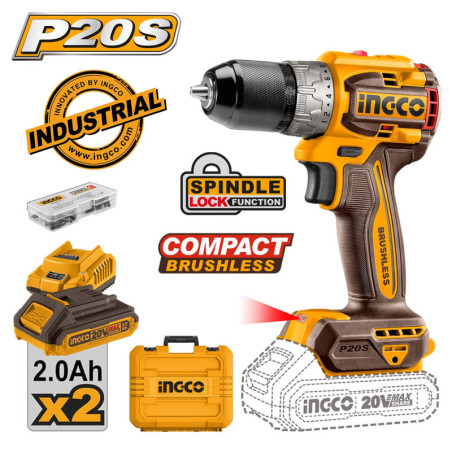 INGCO Δραπανοκατσάβιδο Compact Μπαταρίας 20V Li-Ion 60Nm (CDLI20602E)