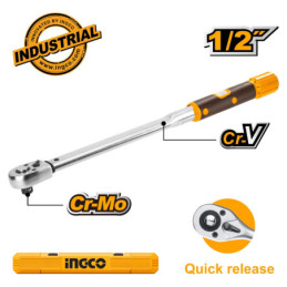 INGCO Δυναμόκλειδο 1/2" 40-200Nm +Βαλίτσα (HPTW200N1)