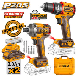 INGCO Εργαλεία Compact Μπαταρίας 20V Li-Ion Σετ 2 τεμ. (CKLI20277E)