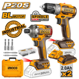 INGCO Εργαλεία Μπαταρίας 20V Li-Ion Σετ 2 τεμ. (CKLI20272E)