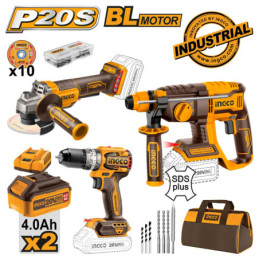 INGCO Εργαλεία Μπαταρίας 20V Li-Ion Σετ 3 τεμ. (COSLI240202)