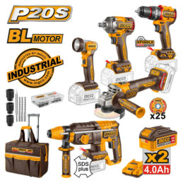 INGCO Εργαλεία Μπαταρίας 20V Li-Ion Σετ 5 τεμ. + Δώρo (CKLI2059E)