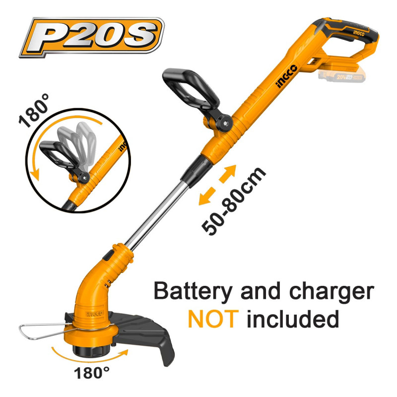 INGCO Θαμνοκοπτικό Μπαταρίας 20V Li-Ion SOLO (CGTLI20018)