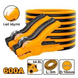INGCO Καλώδια Μπαταριών 600A Led (HBTCP6008L)
