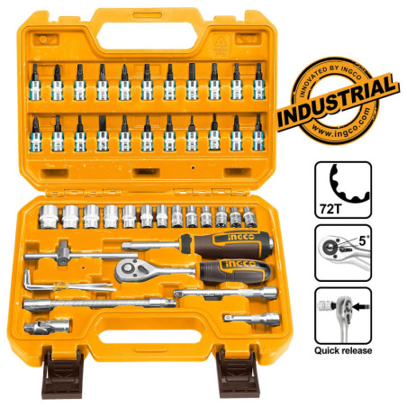 INGCO Καρυδάκια 1/4" Σετ 46 τεμ. (HKTS14462)