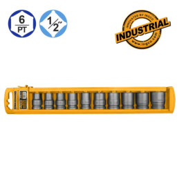INGCO Καρυδάκια Αέρος 1/2" Σετ 10 τεμ. (HKISSD12101)