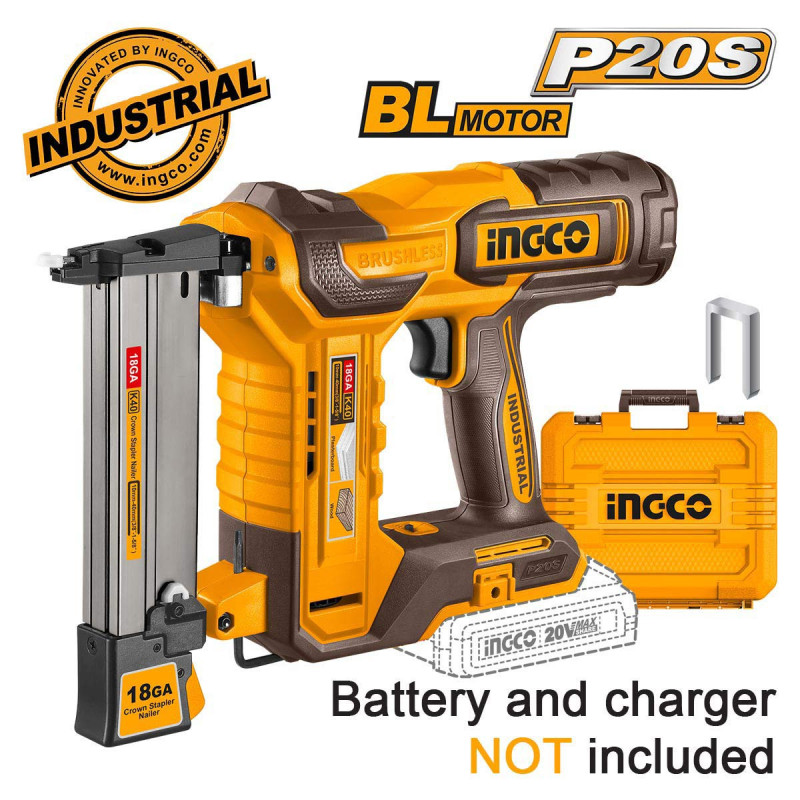 INGCO Καρφωτικό Διχάλων Μπαταρίας 20V Li-Ion SOLO +Βαλίτσα (CCSNLI6005)