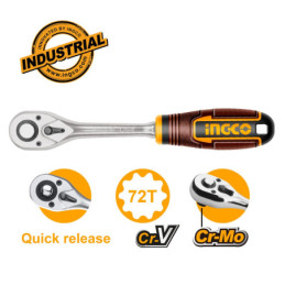 INGCO Καστάνια Ίσια 1/4" 72Τ (HRTH0814)