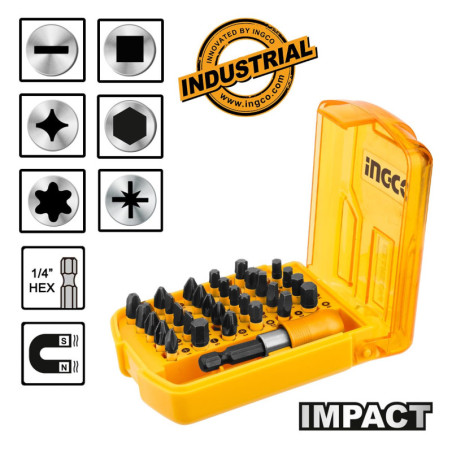 INGCO Κατσαβιδόμυτες 25mm Impact Σετ 30 τεμ. (AKSD68303)