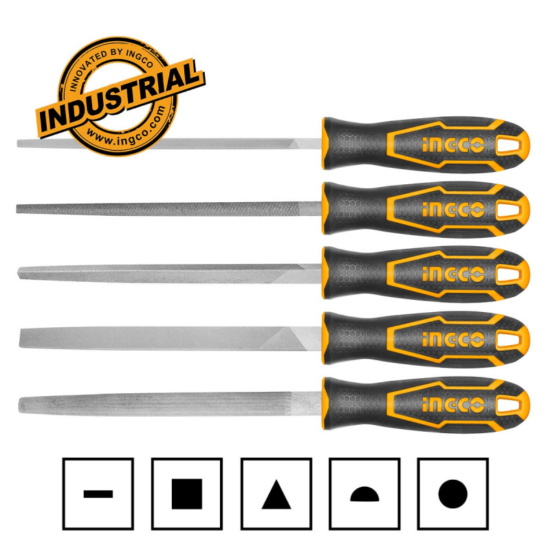 INGCO Λίμες Σιδήρου 200mm Σετ 5 τεμ. (HKTFS0508)