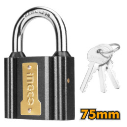 INGCO Λουκέτο Μαύρο Σιδερένιο 75mm (DIPL0701)