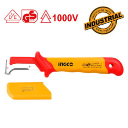 INGCO Μαχαίρι Απογυμνωτής Καλωδίων Ηλεκτρολόγου VDE με Κυρτή Λάμα (HIDCK1851)