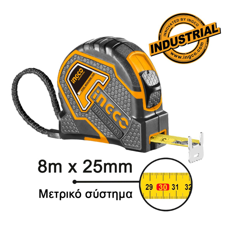 INGCO Μετροταινία 8m x 25mm (HSMT8808.1)