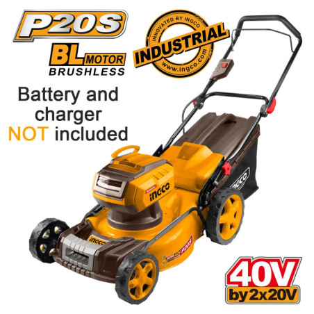 INGCO Μηχανή Γκαζόν Μπαταρίας 18"  2x20V Li-Ion SOLO (LMLI20185)