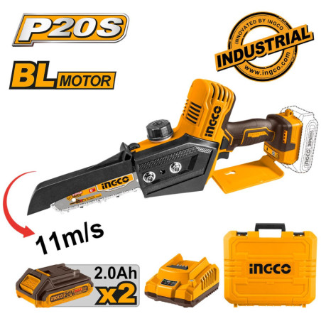 INGCO Μίνι Αλυσοπρίονο Μπαταρίας 20V Li-Ion με 6"/15cm Λάμα (CGSLI20686)