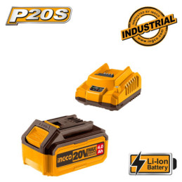 INGCO Μπαταρία 1 τεμ. 4.0Ah + Φορτιστής 2Α 1 τεμ. Σετ (FBCPK1214)