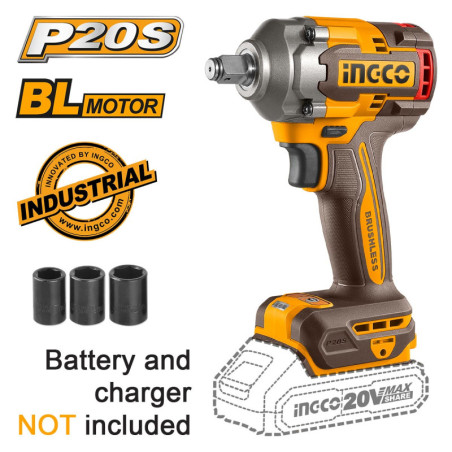INGCO Μπουλονόκλειδο Κρουστικό Μπαταρίας 20V Li-Ion SOLO 400-550Nm (CIWLI20401)