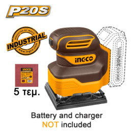 INGCO Παλμικό Τετράγωνο Τριβείο Χούφτας Μπαταρίας 20V Li-Ion SOLO (CSHSLI2014)