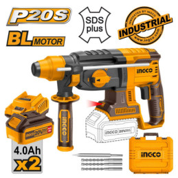 INGCO Πιστολέτο Περιστροφικό Κρουστικό Σκαπτικό Μπαταρίας 20V Li-Ion 2.5J (CRHLI202287)