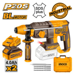 INGCO Πιστολέτο Περιστροφικό Κρουστικό Σκαπτικό Μπαταρίας 20V Li-Ion 2.5J (CRHLI202682E)