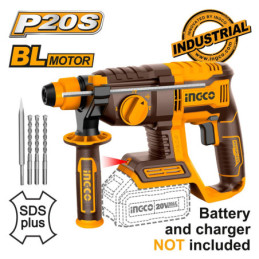 INGCO Πιστολέτο Περιστροφικό Κρουστικό Σκαπτικό Μπαταρίας 20V Li-Ion SOLO 2J (CRHLI20208)