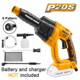 INGCO Πλυστικό Μηχάνημα Υψηλής Πίεσης Μπαταρίας 20V Li-Ion SOLO (CPWLI2008)