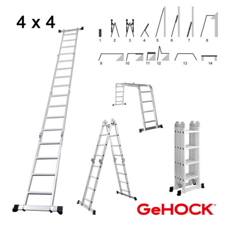 GEHOCK Πολυμορφική Σκάλα Αλουμινίου 4 x 4 (9351475)