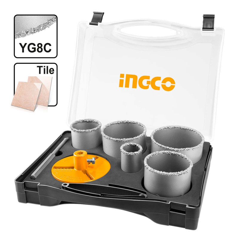INGCO Ποτηροτρύπανα Μπετού - Τούβλου Σετ 5 τεμ 33-83mm (AKCH0071)