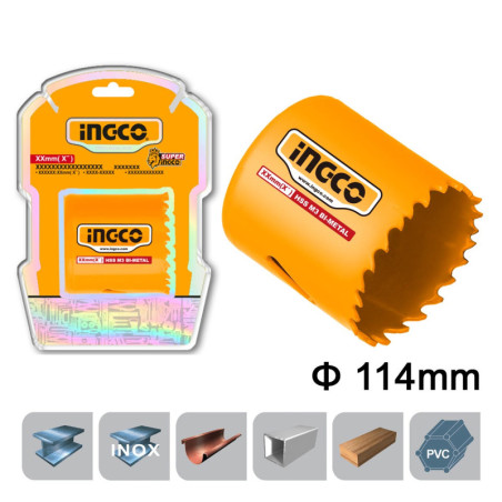 INGCO Ποτηροτρύπανο Bi-Metal 114mm (HSB101141)