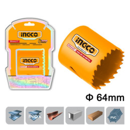 INGCO Ποτηροτρύπανο Bi-Metal 64mm (HSB10641)