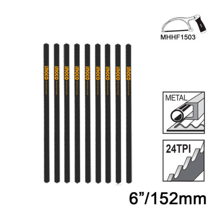INGCO Πριονόλαμες για Σιδηροπρίονο Μίνι 10 τεμ 152mm (MHSB1521)