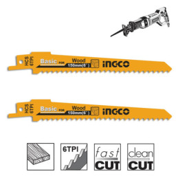 INGCO Πριονόλαμες Σπαθόσεγας Ξύλου 2 τεμ. 150mm (SSB644D)