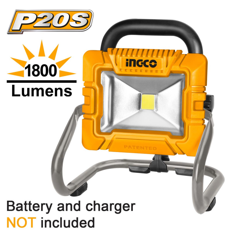 INGCO Προβολέας Μπαταρίας 20V Li-lon SOLO 900-1800 lumen (CWLI2025)