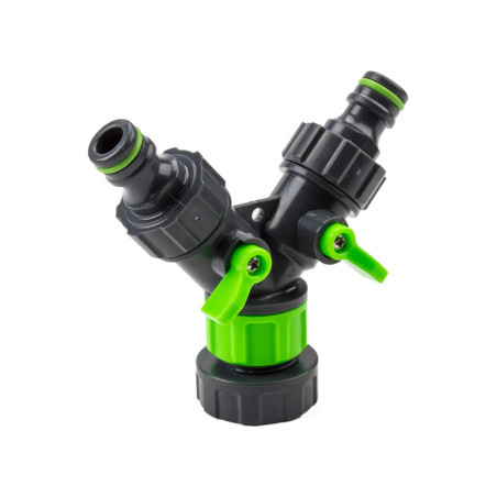 GEHOCK Ρακόρ Διπλής Παροχής με Διακόπτες 3/4" - 1" (2WTA3401)