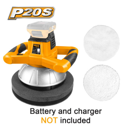INGCO Στιλβωτής Μπαταρίας 20V Li-Ion SOLO Φ 254mm (COPLI2001)