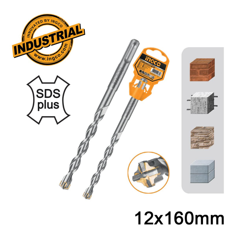 INGCO Τρυπάνι Τετράκοπο SDS plus S4L 12x160mm (DBH1211201C)