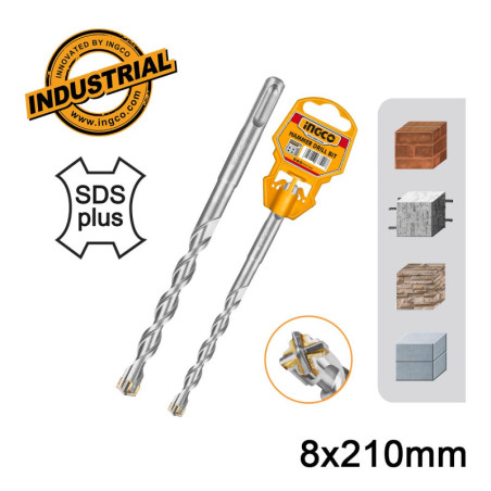 INGCO Τρυπάνι Τετράκοπο SDS plus S4L 8x210mm (DBH1210803C)
