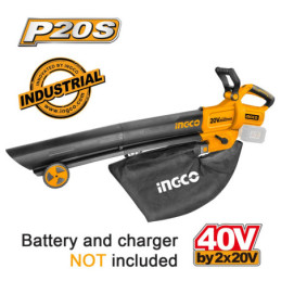 INGCO Φυσητήρας Aναρροφητήρας Φύλλων Μπαταρίας 2x20V Li-Ion SOLO (CABLI2003)