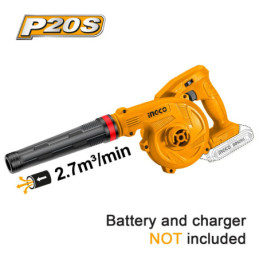 INGCO Φυσητήρας Μπαταρίας 20V Li-Ion SOLO 2 θέσεων (CABLI20018E)