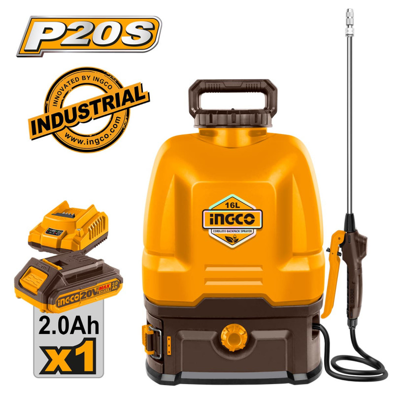 INGCO Ψεκαστήρας Μπαταρίας 16 Lit 20V Li-Ion (CSPLI20162)