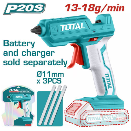 TOTAL ΠΙΣΤΟΛΙ ΚΟΛΛΑΣ ΜΠΑΤΑΡΙΑΣ ΛΙΘΙΟΥ 20V (TGGLI2001)