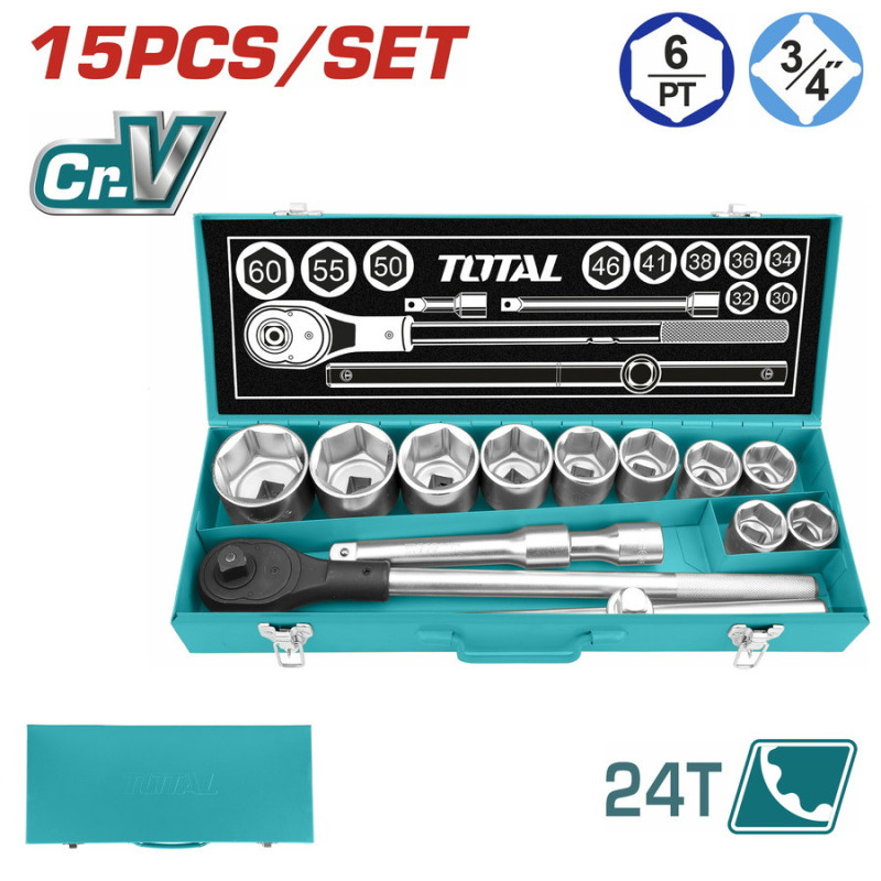 TOTAL ΕΠΑΓΓ. ΚΑΣΕΤΙΝΑ ΚΑΡΥΔΑΚΙΑ 3/4" 15ΤΕΜ (THT341151)