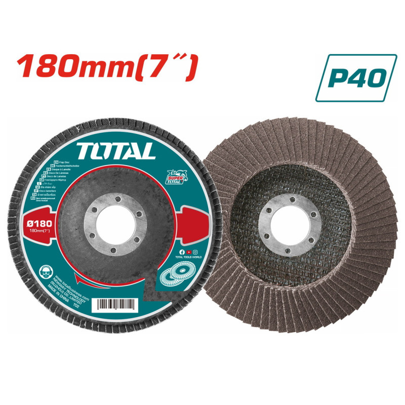 TOTAL ΠΟΛΥΠΤΕΡΟ ΓΥΑΛΙΣΜΑΤΟΣ ΜΕΤΑΛΛΟΥ / ΙΝΟΧ 180mm P40 (TAC631801)