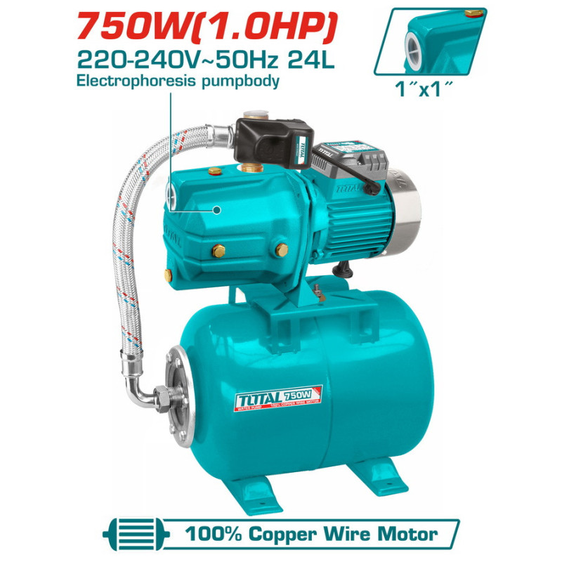 TOTAL ΠΙΕΣΤΙΚΟ ΝΕΡΟΥ 750W / 1HP (TWP47506)